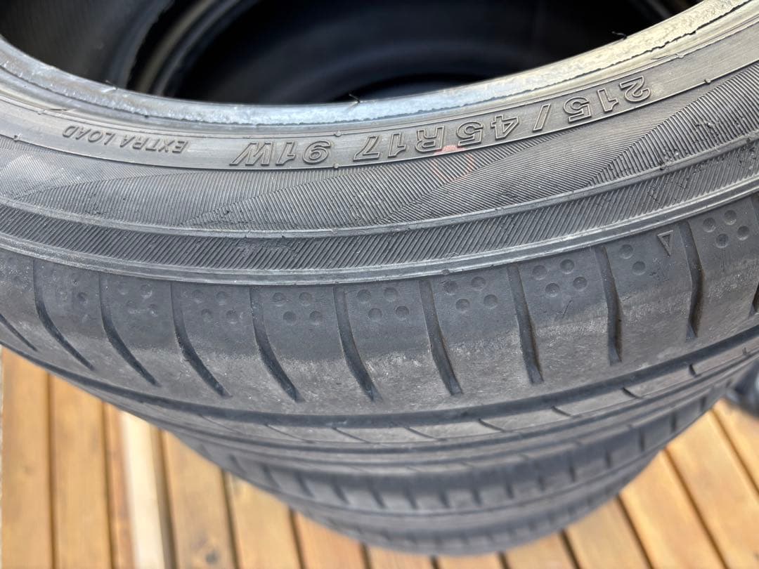 ☆215/45R17中古４本★YOKOHAMA・ブルーアースAE50バリ山４本