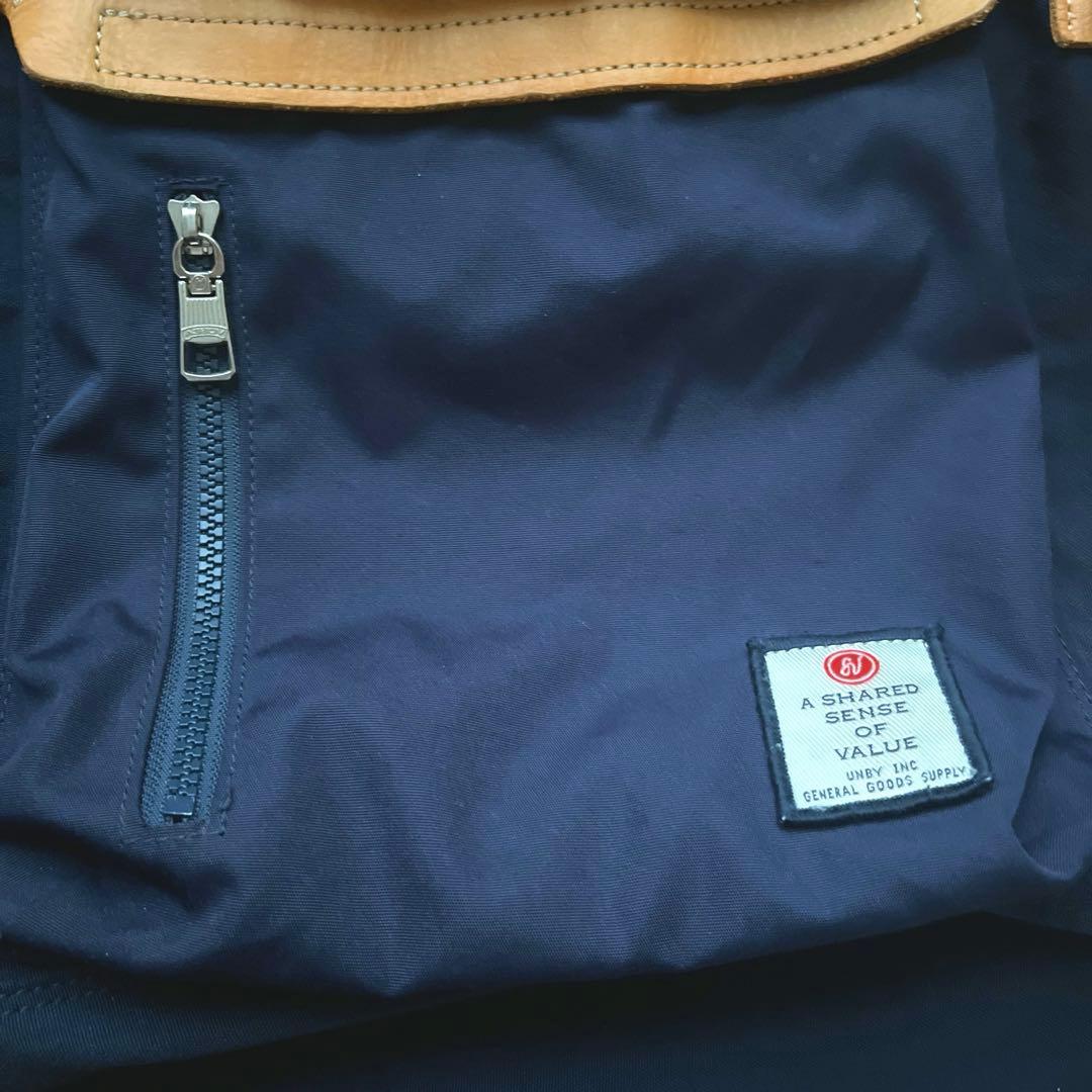 アッソブ　AS2OV　日本製 バックパック リュックサック 紺　ナイロン　牛革