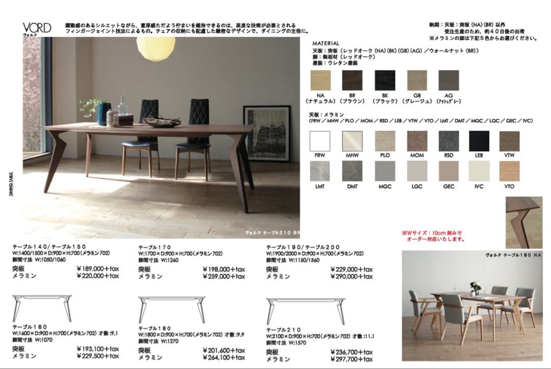 【送料無料】ヴォルド 北欧テーブル 140cm ブラウン（メラミン）