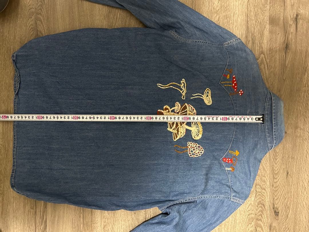 【レア】LVC デニムシャツ　きのこ刺繍　M