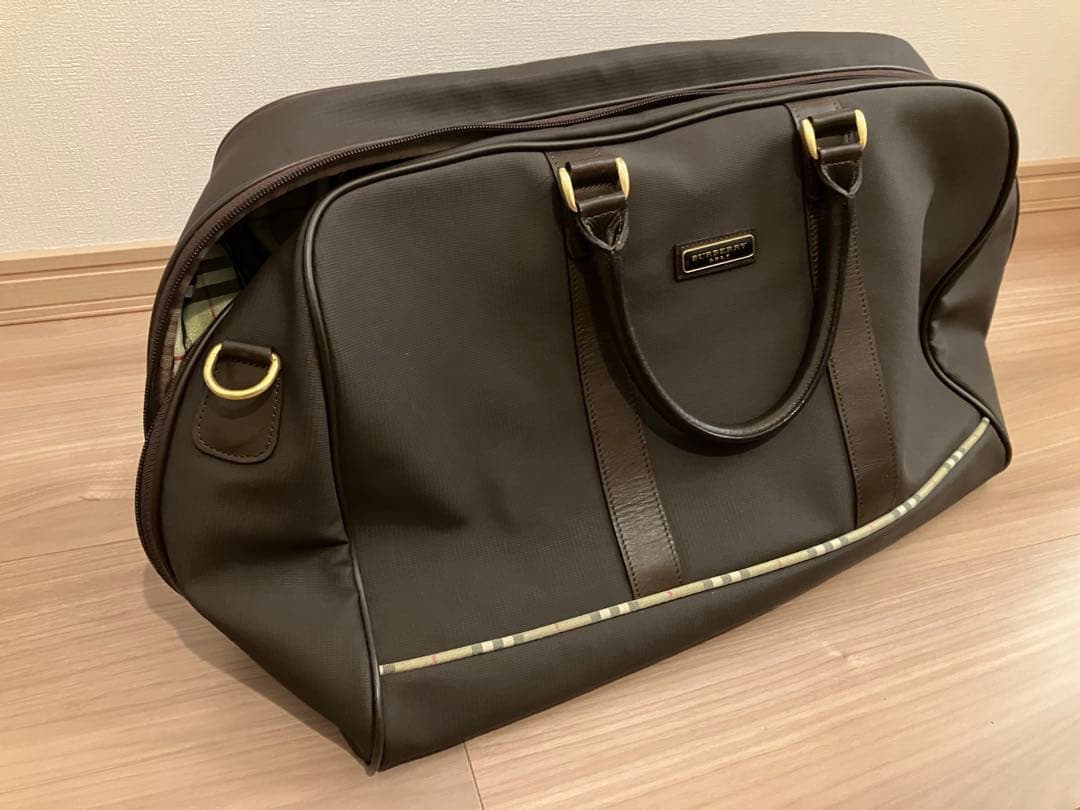 BURBERRY GOLF 大容量 レザー ボストンバッグ ブラウン