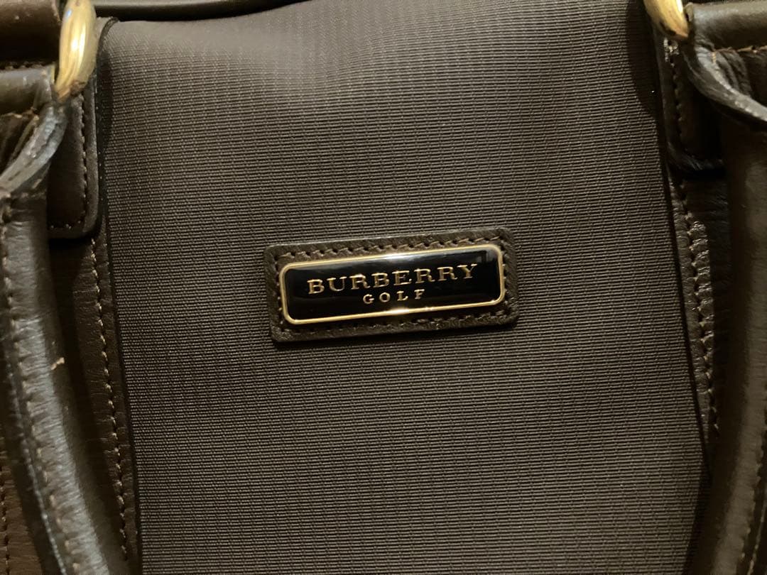 BURBERRY GOLF 大容量 レザー ボストンバッグ ブラウン