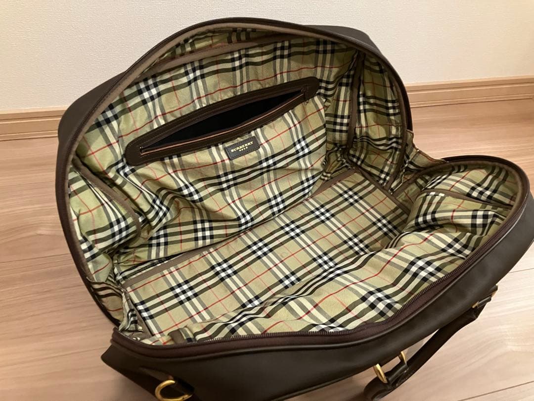 BURBERRY GOLF 大容量 レザー ボストンバッグ ブラウン
