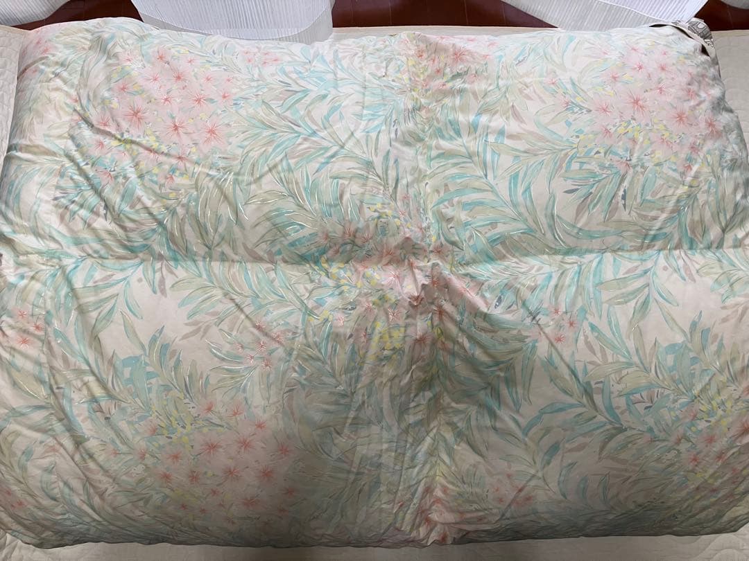 羽毛布団　1枚 パルティックビッグダウン 1.5kg 綿100% ピンク系花柄