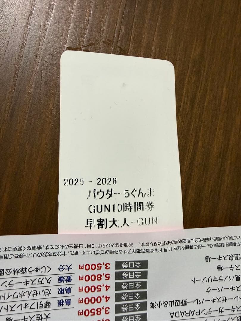 powder5ぐんま　10時間