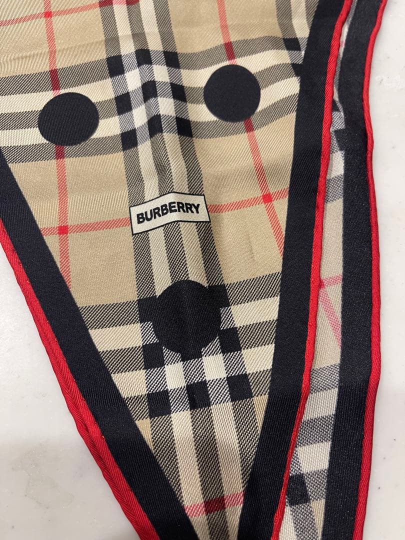 BURBERRY チェック柄ドットスカーフ