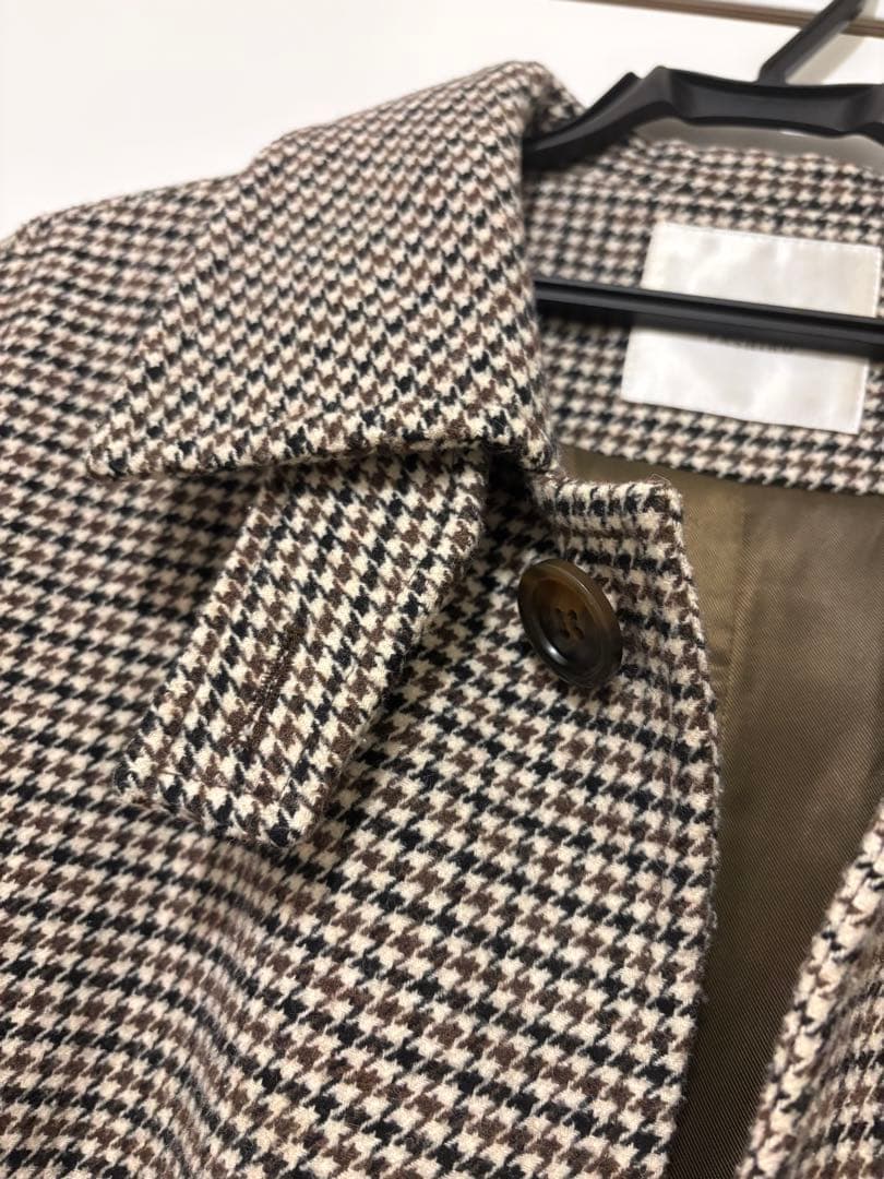 FASHIRU wool mix ステンカラーチェックコート