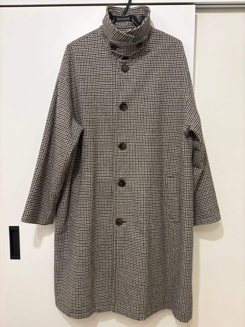 FASHIRU wool mix ステンカラーチェックコート