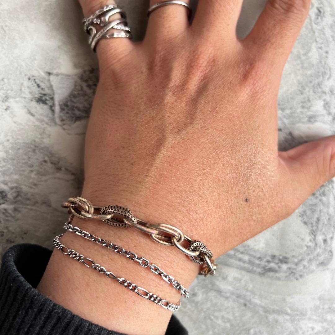 ヴィンテージ VINTAGE S字デザインフック ツイン チェーン ブレスレット