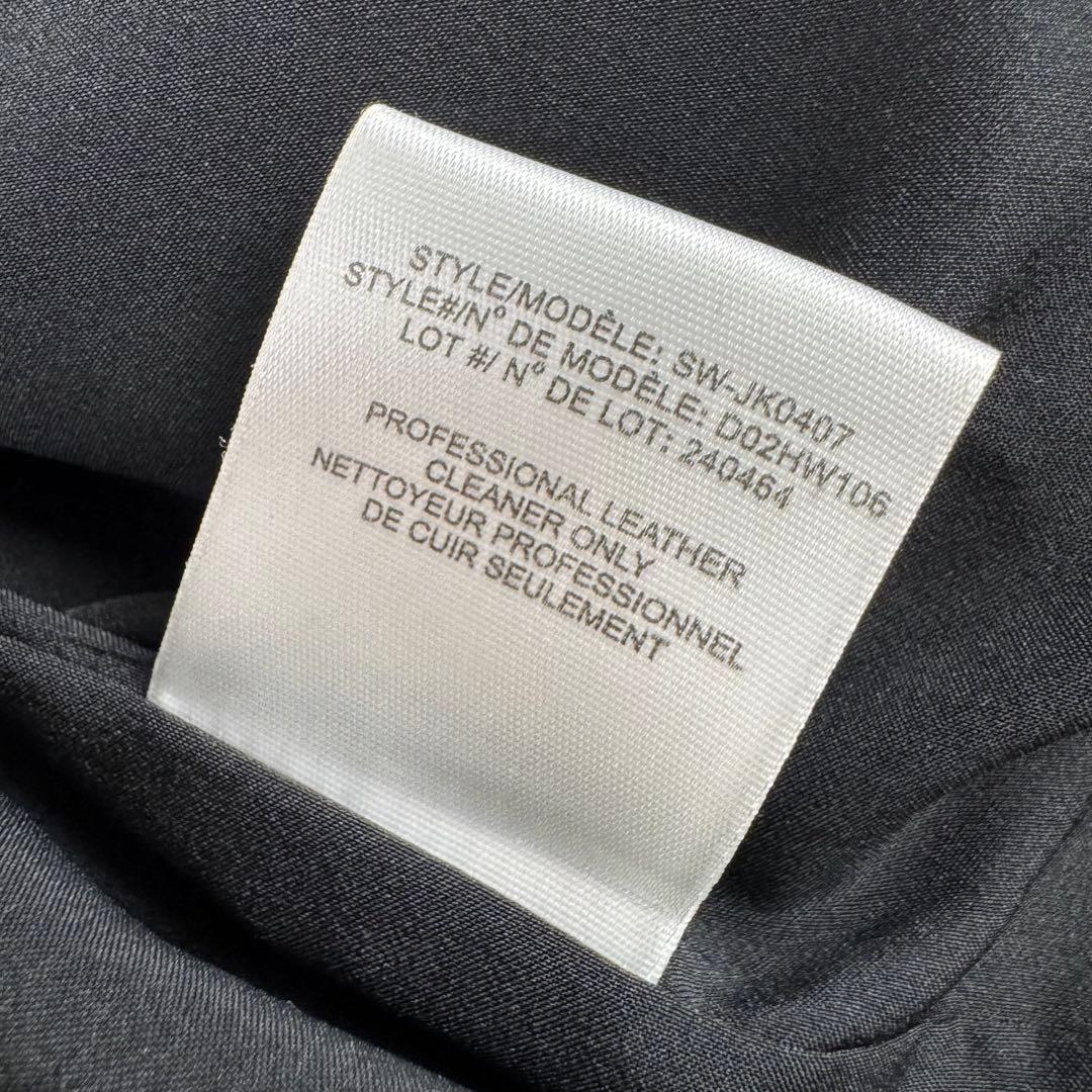 ヘルムートラング メダリオンジャカード ラムレザー 切替 ノーカラージャケット