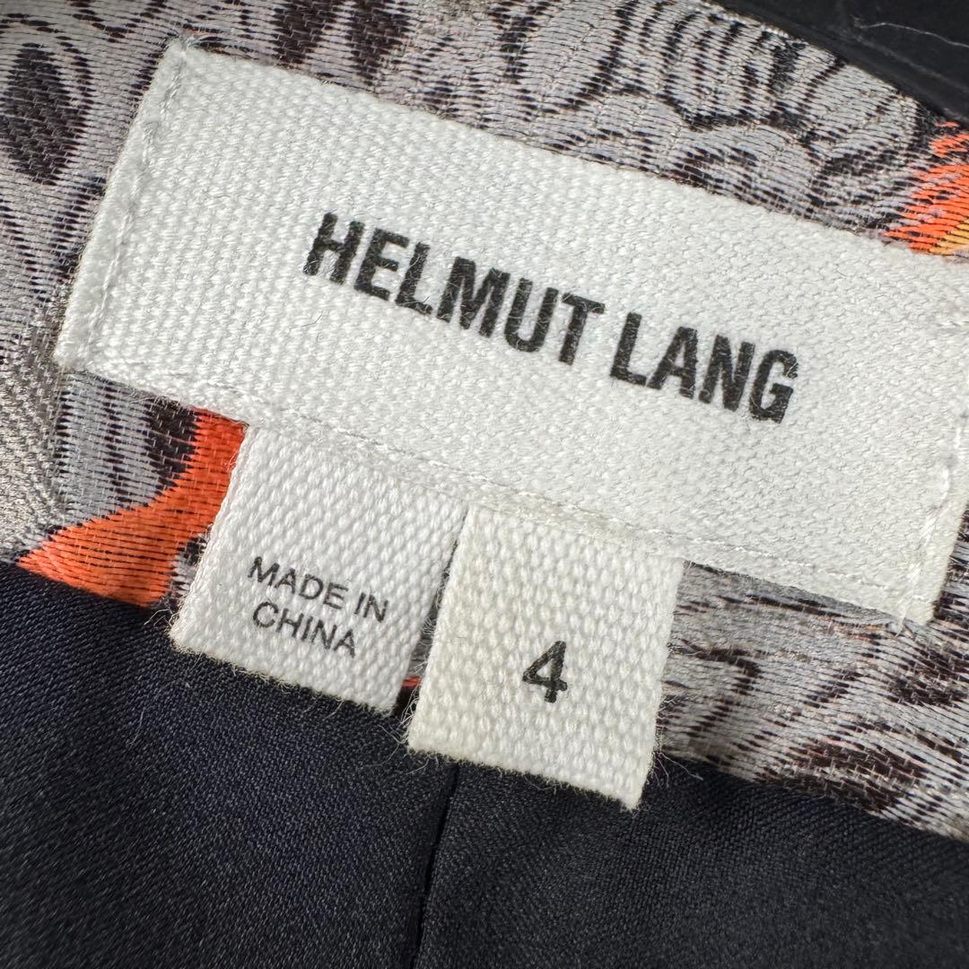 ヘルムートラング メダリオンジャカード ラムレザー 切替 ノーカラージャケット