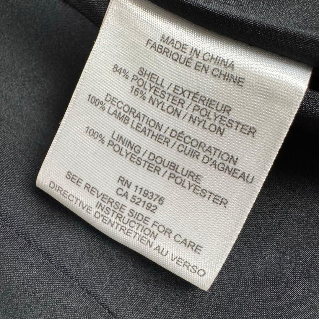 ヘルムートラング メダリオンジャカード ラムレザー 切替 ノーカラージャケット