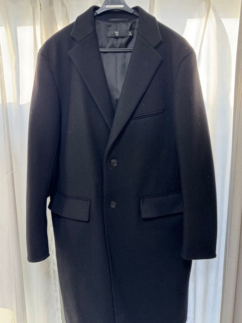 ユニクロ　+j ウールブレンドチェスターコート XL ブラック