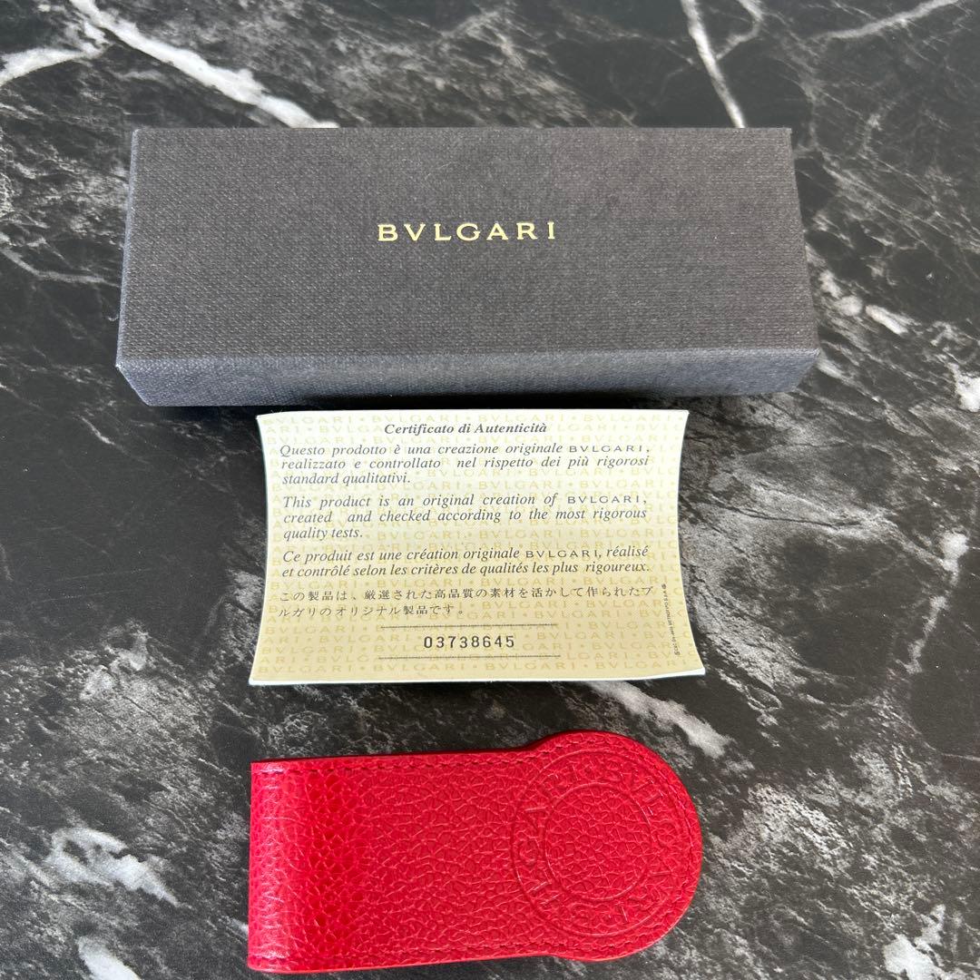 ❤️新品❤️ブルガリ ❤️マネークリップ ❤️レザーブルガリブルガリ レッド本革