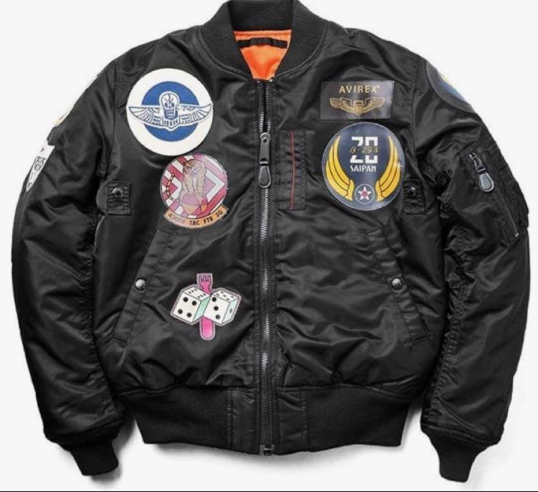 【AVIREX】長渕剛 MA-1 トップガン TOP GUN 黒 sizeL