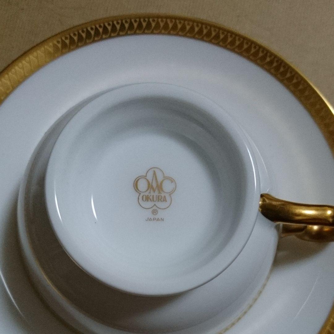 ノリタケ 大倉陶園 片葉金蝕 6客