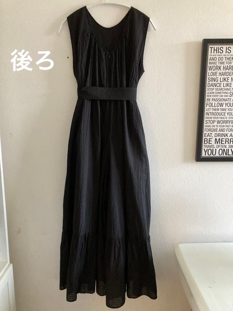 ヌキテパ　インド製　コットントビーオールインワン　ウエストリボン　マキシ丈