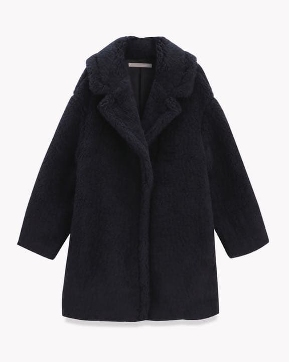 新品★セオリーリュクス★ネイビー ボア パイルチェスターコート テディベアコート