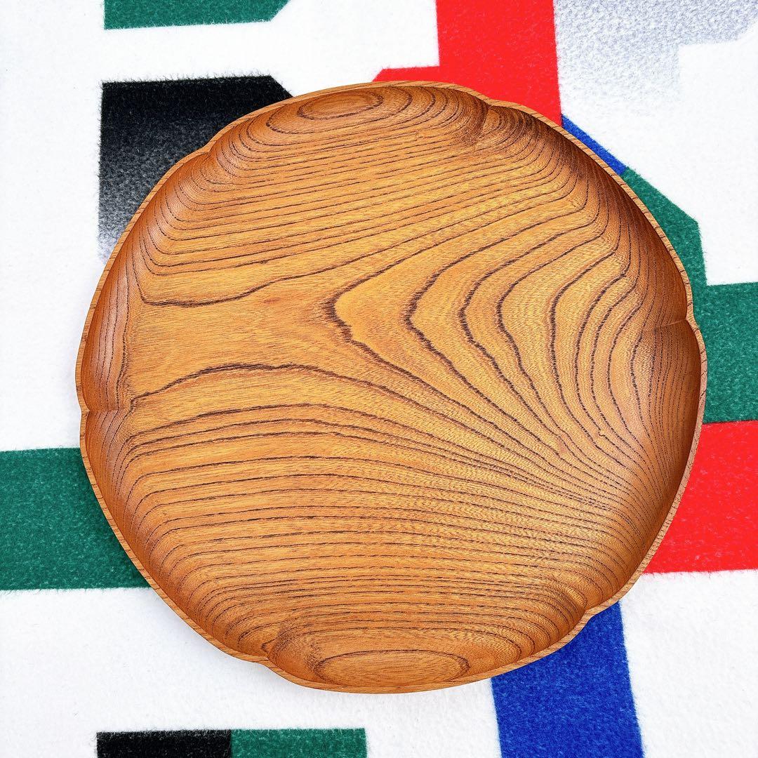 四十沢木材工芸KITOケヤキ雪輪盆1尺1寸☆トレーお盆 欅 輪島 伝統工芸作家④