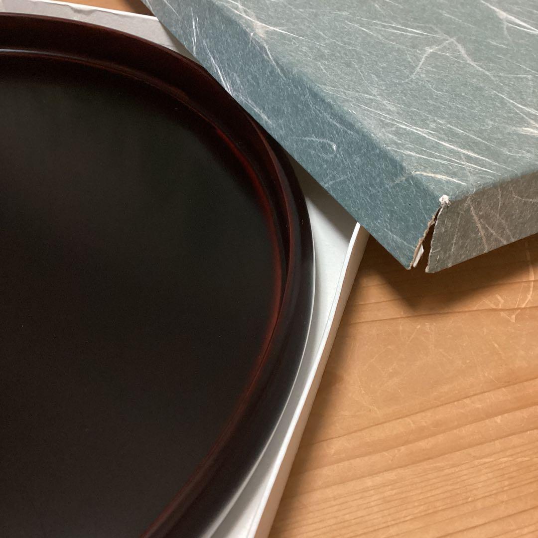 漆器　浄法寺塗　溜塗　丸盆　尺盆　大清造　木製　未使用品