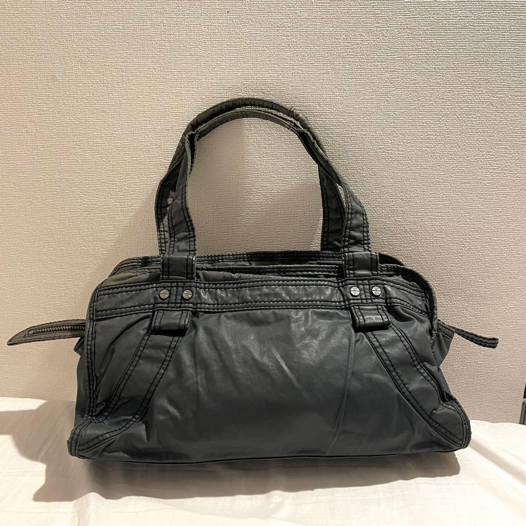 DIESEL y2k archiveメタリック加工 トートバッグ ブラックカーキ