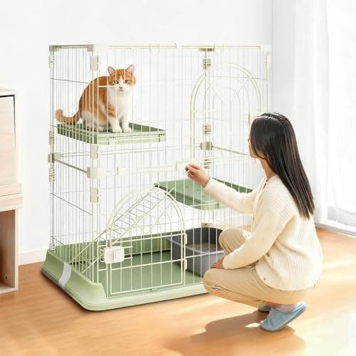 JPJieAnXin 猫ケージ キャットケージ 2段 スリム 大型猫用_corg