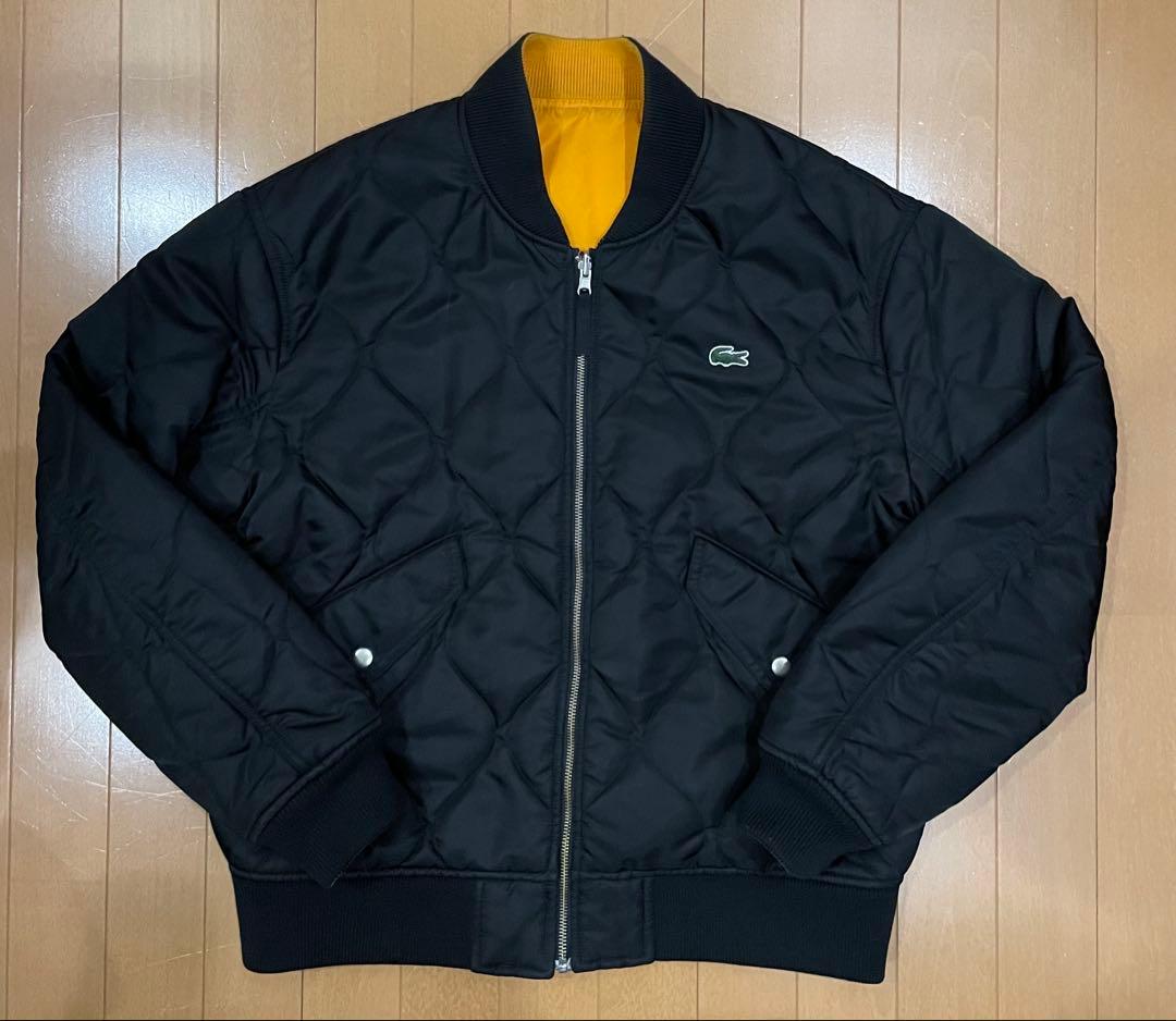 【希少・完売品】LACOSTE キルティング　MA-1 黒　リバーシブル