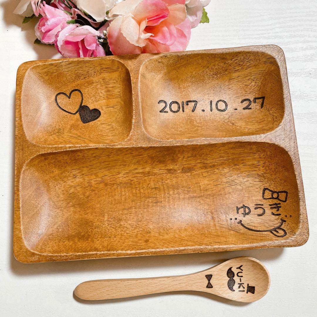 確認♡画像4枚♡ミニくま♡アカシアプレート♡スプーン♡お椀♡オーダー受け付け