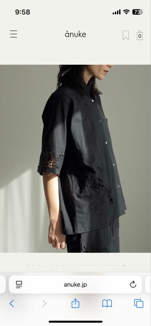 新品タグ付き　アンヌーク　Cutwork Lace Shirts