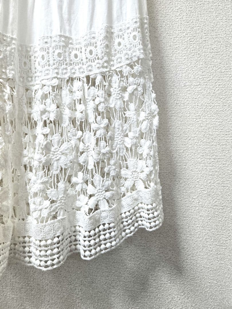 【La boutique BonBon】コットンレースティアードマキシスカート