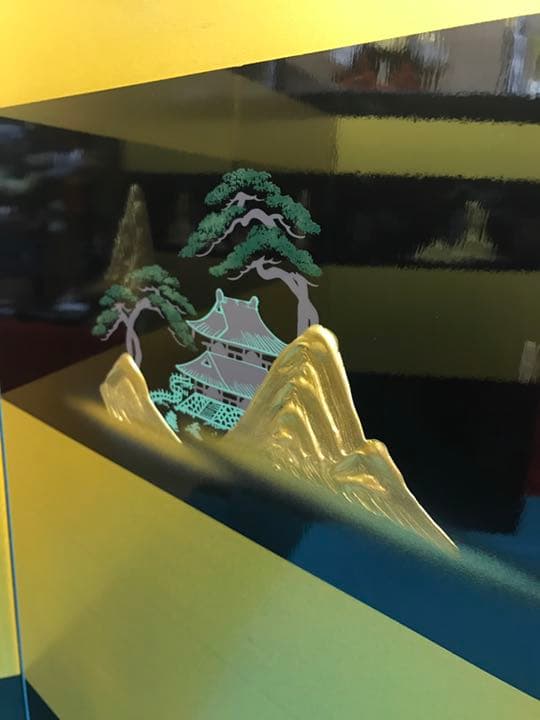 30号 黄金 屏風 山水