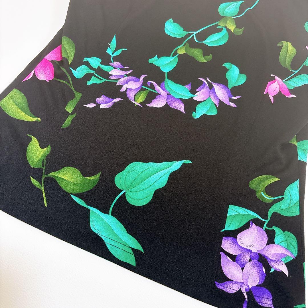 極美品☆LEONARD 胡蝶蘭 カットソー タンクトップ カンカン トリム