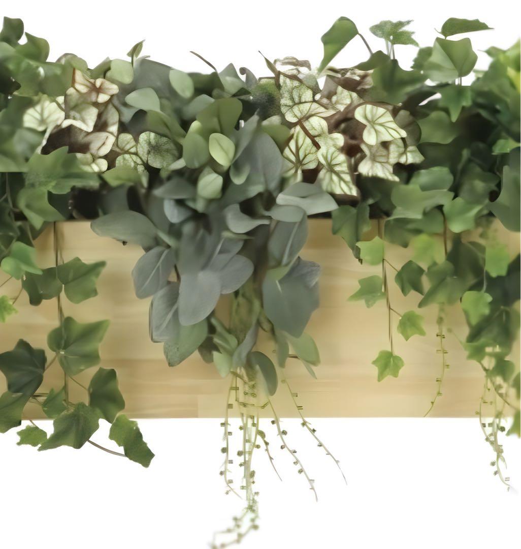 光触媒　人工観葉植物　ウォールグリーン　壁掛け　ウッドボックスLa