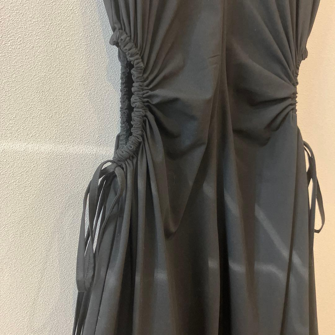 SORIN TR Stretch Velour Sleeves Dress 黒