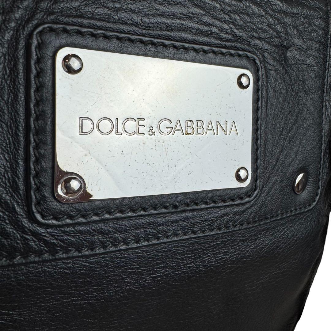 【美品】DOLCE&GABBANA　ショルダーバッグ　メッセンジャー　レザー　黒