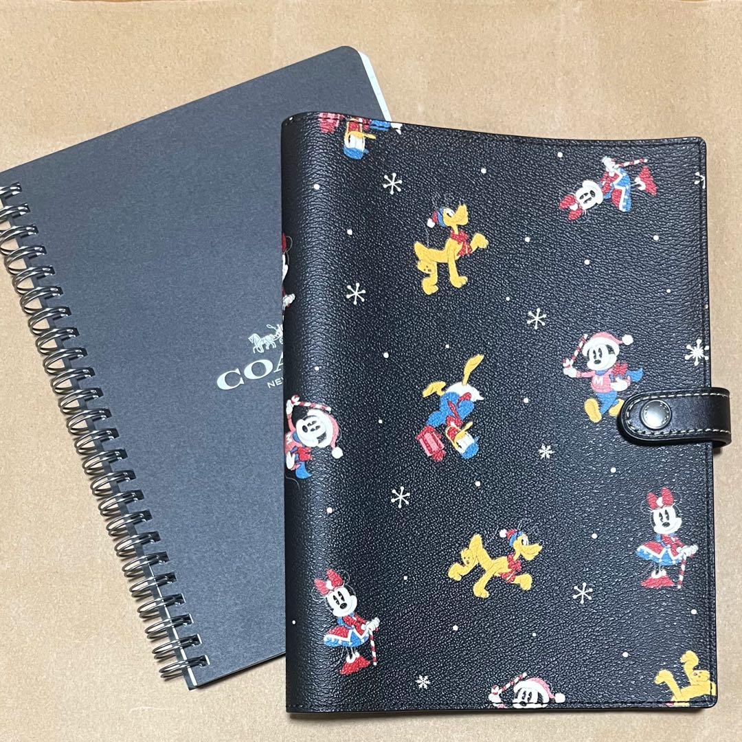 【新品未使用】coach×ディズニー　コラボミッキー　ノートカバー(ノート付き)