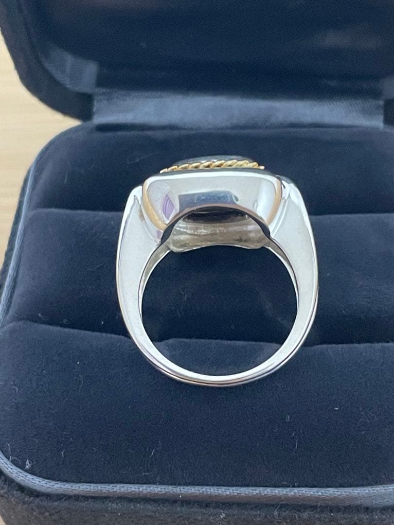 TIFFANY＆Co.ビンテージスクエアロープリング シルバー925 K18YG