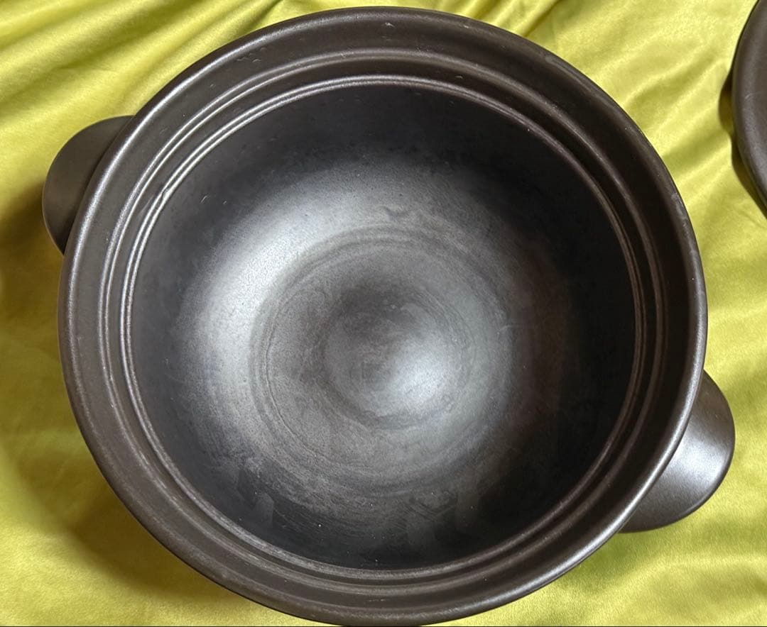 磁性鍋　黒い土鍋 蓋・蒸し器付き