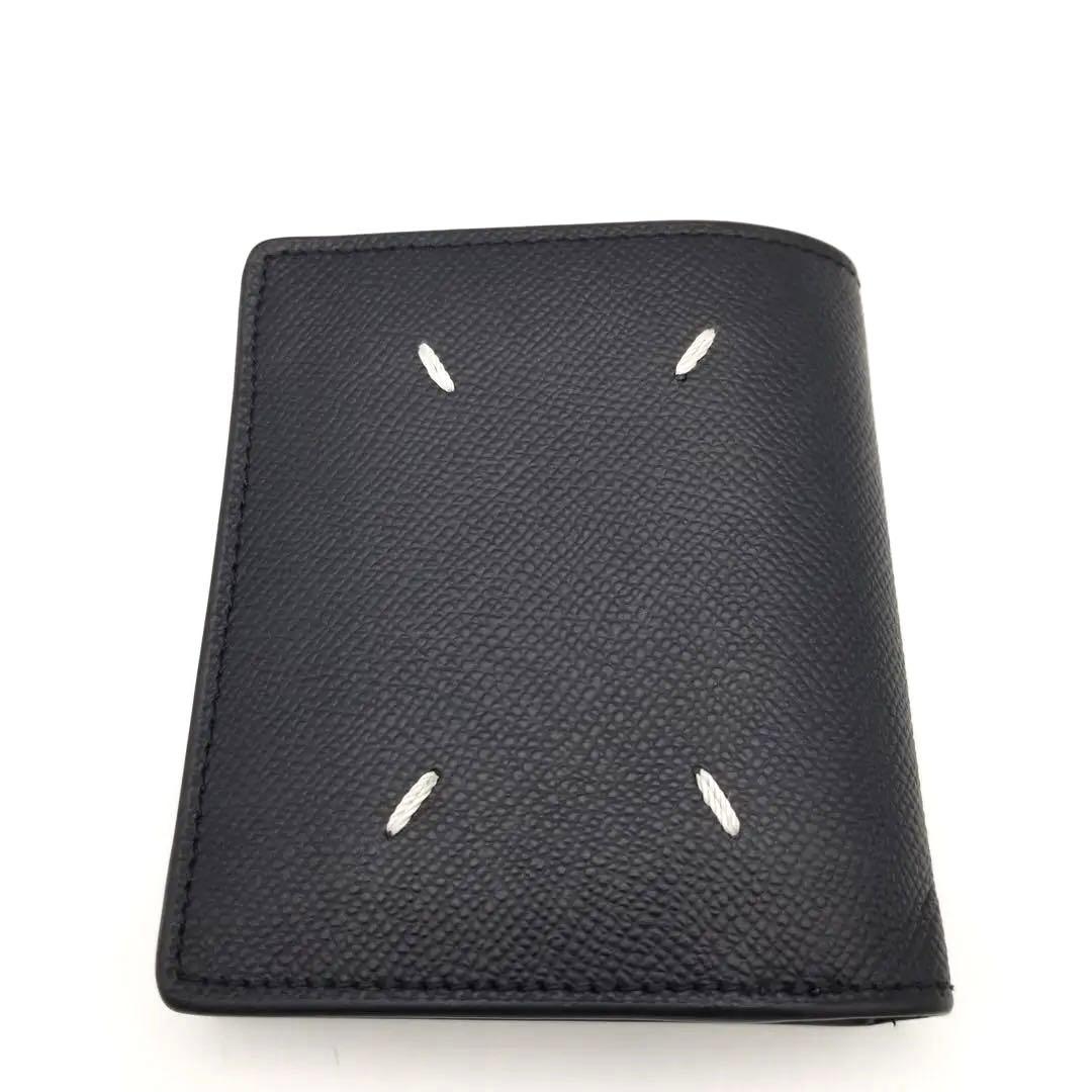 Maison Margiela 黒いレザー二つ折り財布