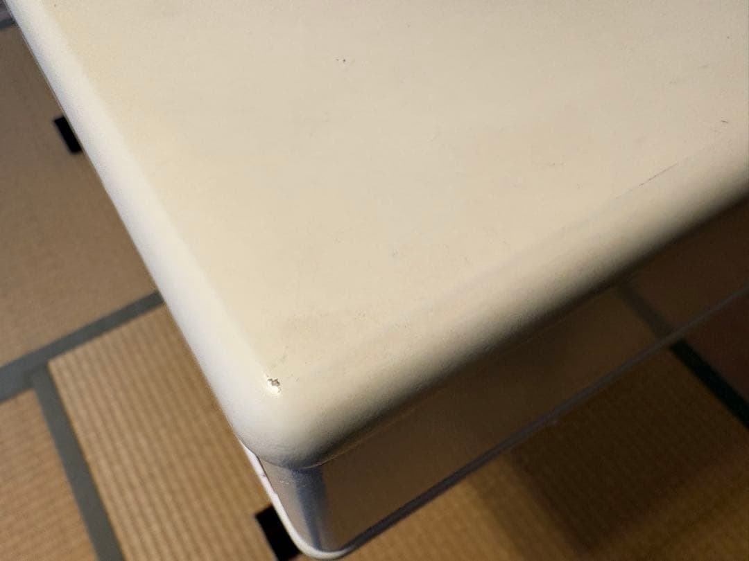 昇降式ホワイト 引き出し付き　テーブル　110cm×50cm