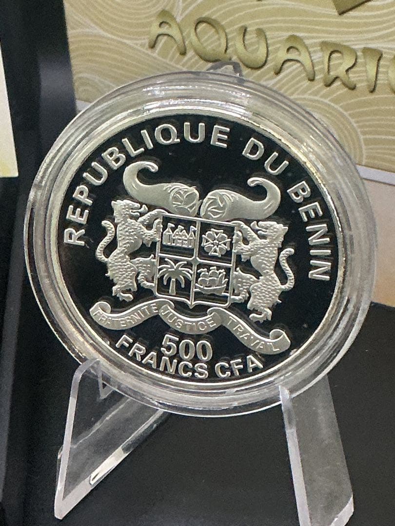 ミュシャ × 黄道十二宮 ― 水瓶座、Aquarius　銀メッキ付き白銅貨