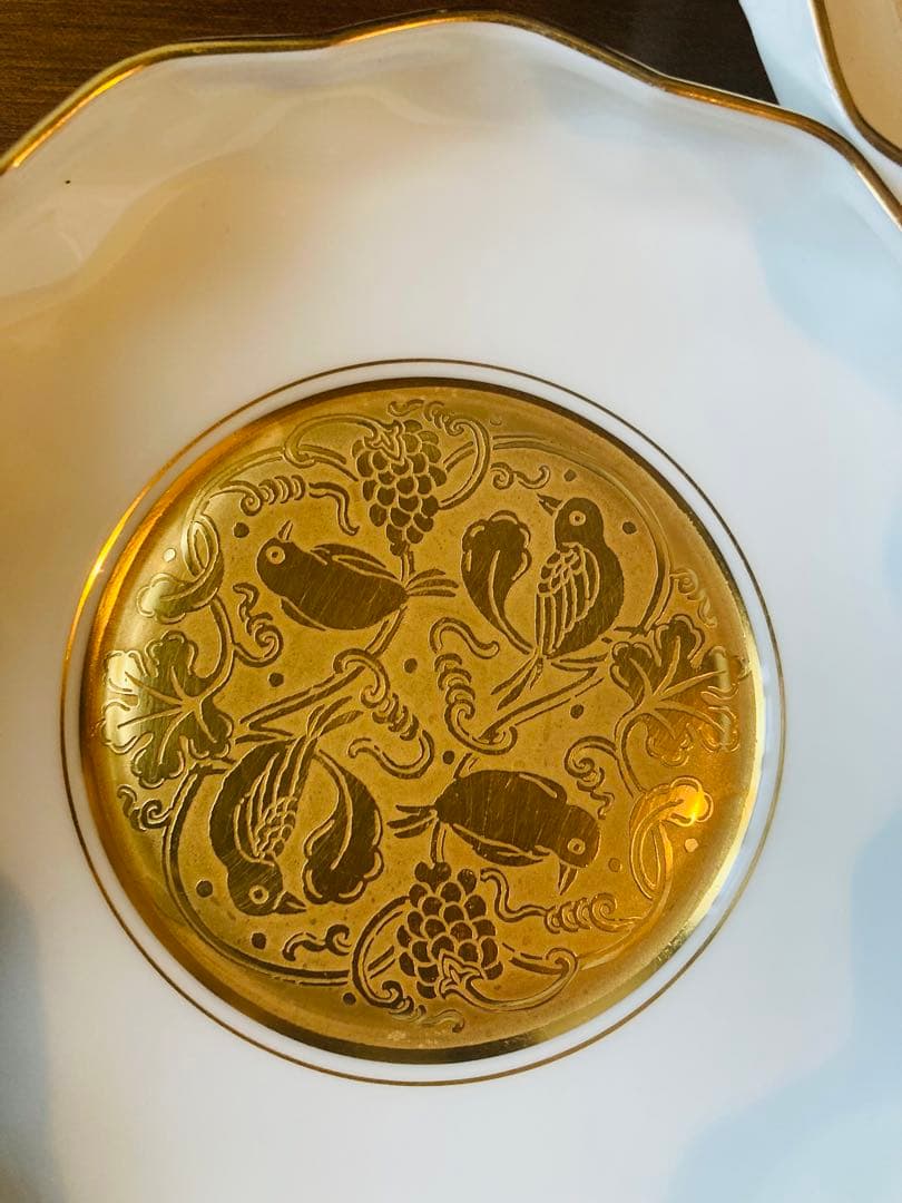 大倉陶園　鳥　金彩　皿　2枚