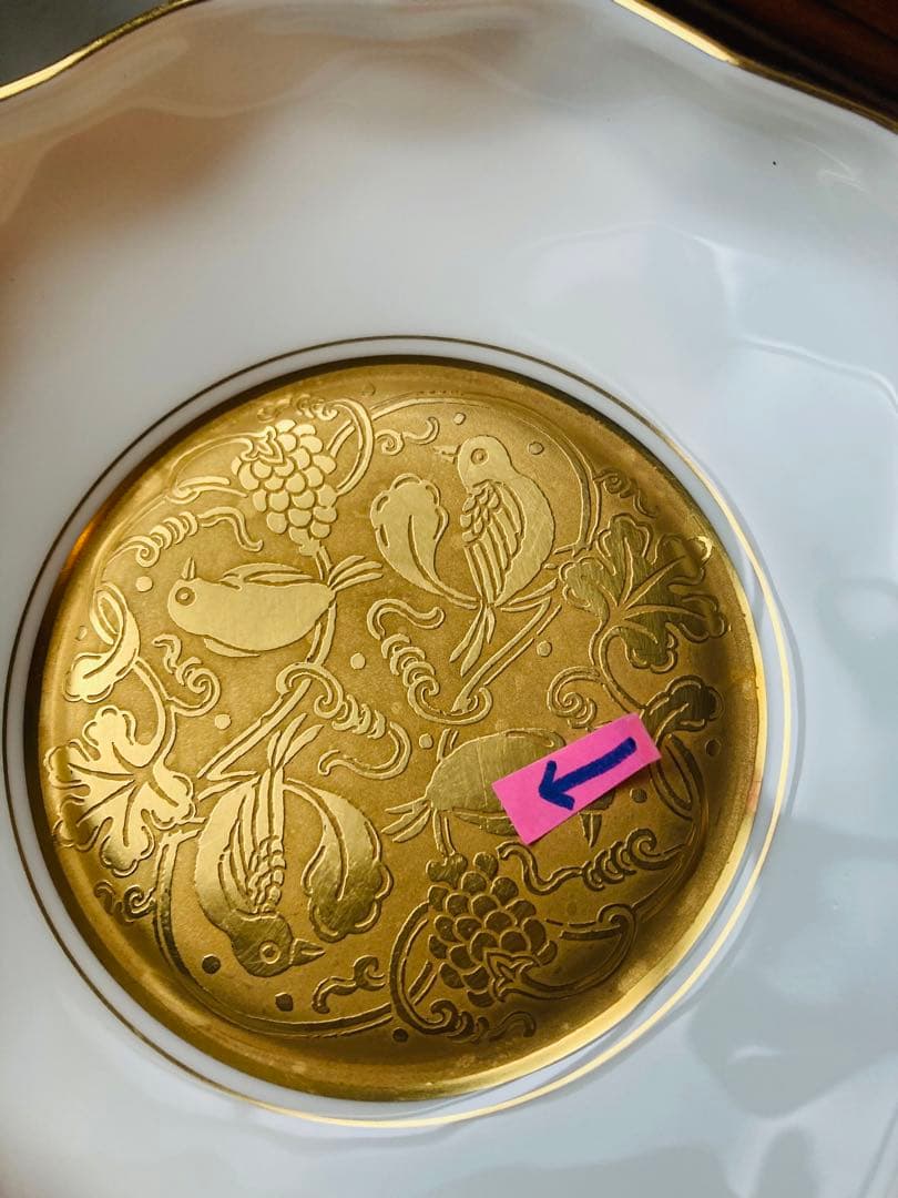 大倉陶園　鳥　金彩　皿　2枚