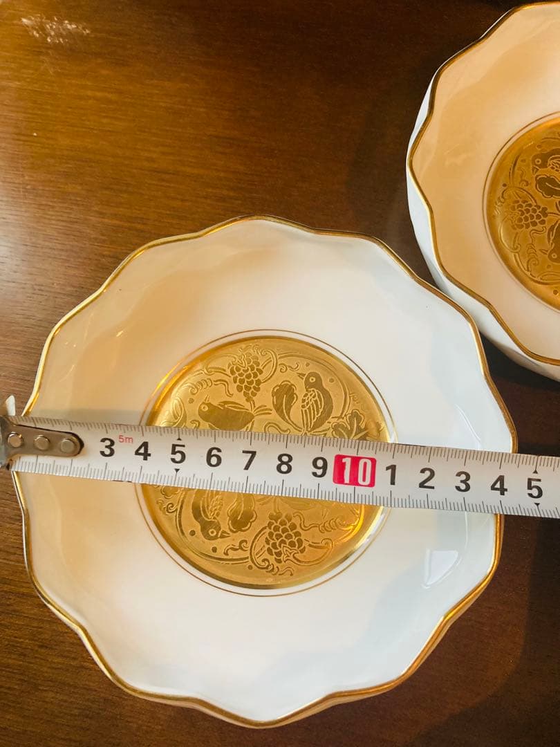 大倉陶園　鳥　金彩　皿　2枚
