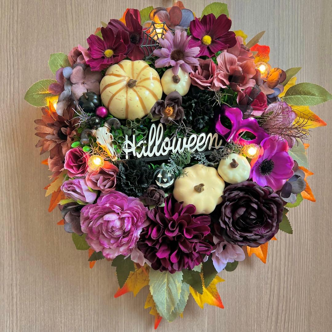 専用 ハロウィンリース 3点 フラワーリース 玄関リース
