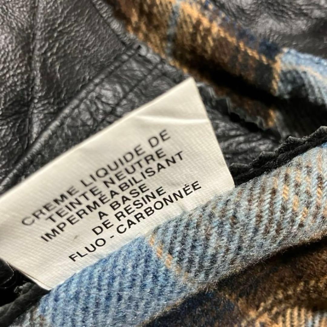 90s ビンテージ フランス製 レザー カバーオール カーコート バイソンスキン