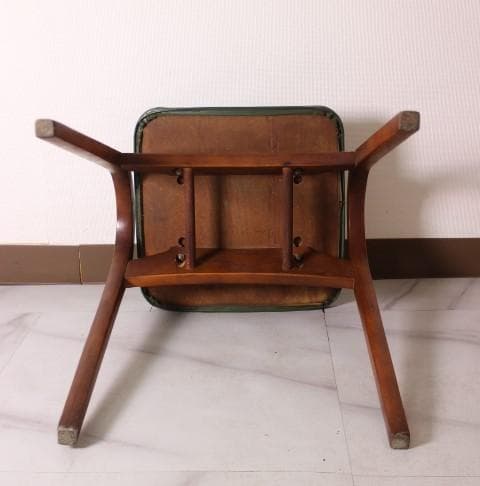 秋田木工 ヴィンテージ スタッキング スツール チェア 椅子 曲木 モスグリーン