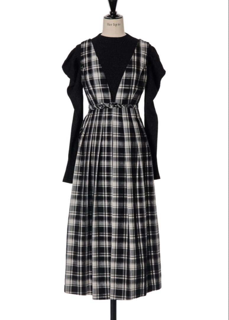 ワンピース Her lip to Classic Plaid Jumper Dress