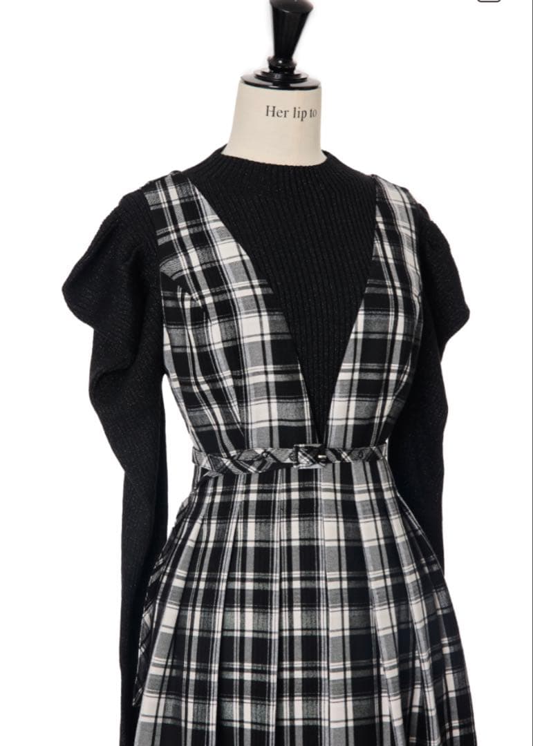ワンピース Her lip to Classic Plaid Jumper Dress