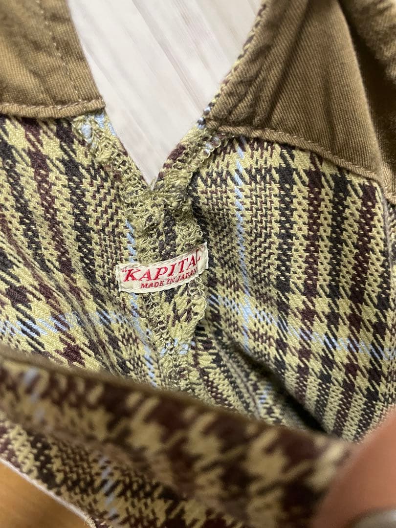 KAPITAL 黄色チェックサロペ